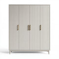 Armadio guardaroba 160 x 60 x 200 cm in legno avorio con 4 ante stile moderno
