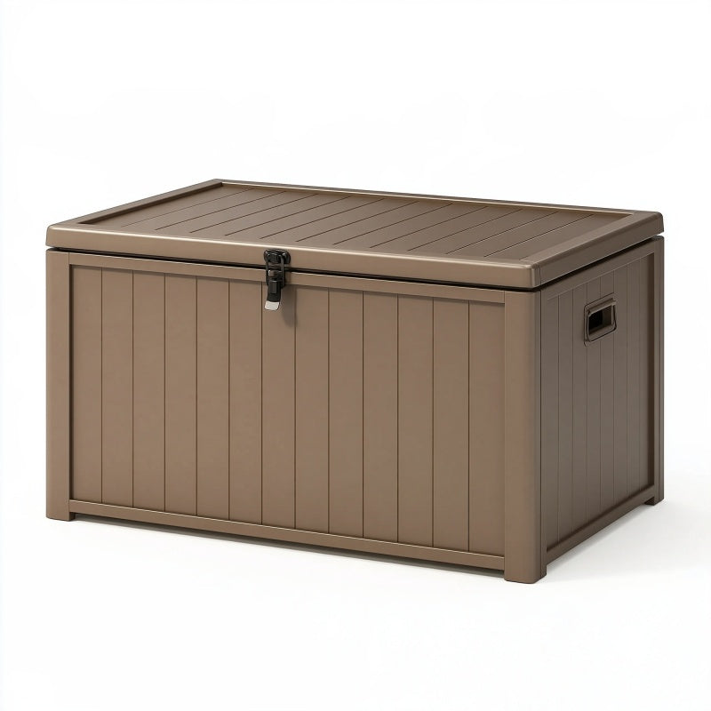Cassapanca contenitore 120 x 55 x 60 cm in plastica tortora per esterno con coperchio