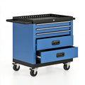 Carrello portautensili 77 x 46 x 96 cm in acciaio blu con 5 cassetti su ruote