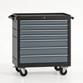 Carrello portautensili 78 x 46 x 97 cm in acciaio nero con 7 cassetti su ruote